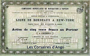 Action de la Cie Bordelaise de Navigation à Vapeur